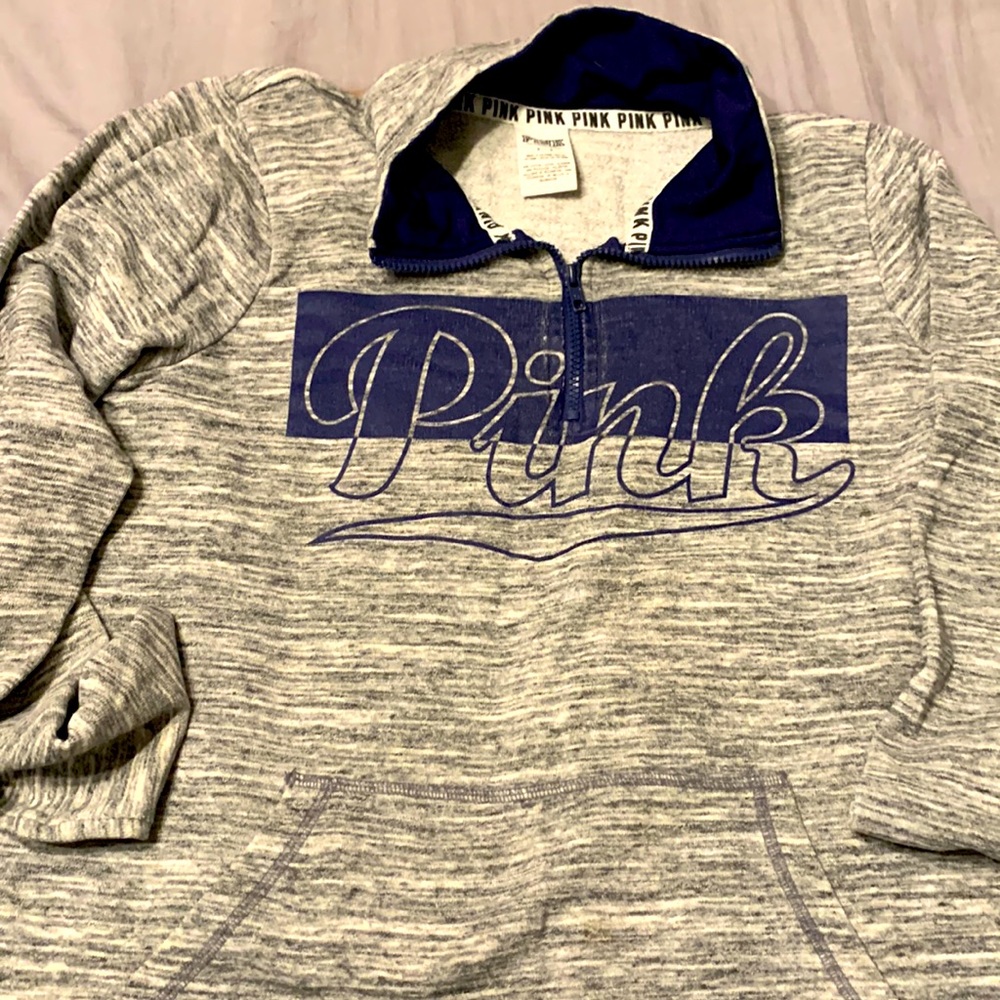 Pink 1/4 zip sweatshirt